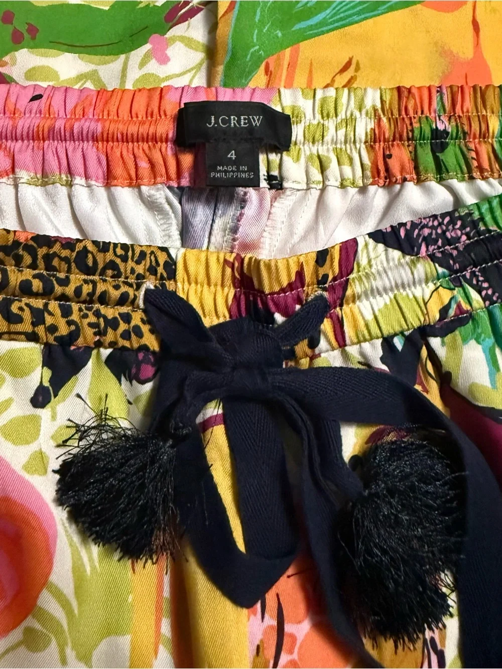 J. Crew Multicolor Animal-Print Wide Leg Pants